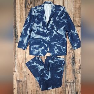 Saint Lorenzo Denim Suit Set Men's Size 3X (46R) Pants 44x29 Bleach Wash Party